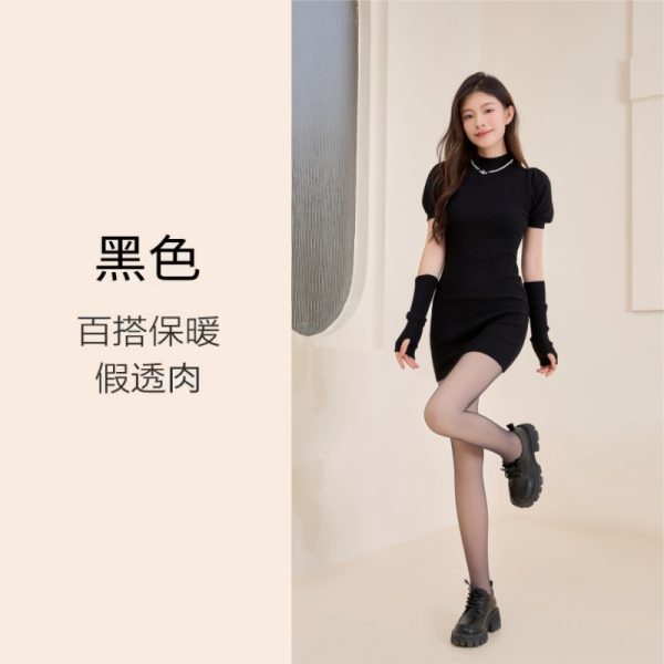纽扣款傲寒光腿神器秋冬季女丝袜超自然可拆卸替换双层打底连裤袜