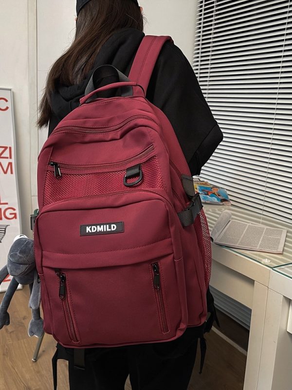 情侣书包韩版双肩包女款高级感 百搭潮流双肩包简约女大学生书包