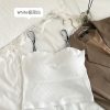 新款一片式纯色纯欲风无痕字母肩带美背舒适带胸垫透气百搭吊带女