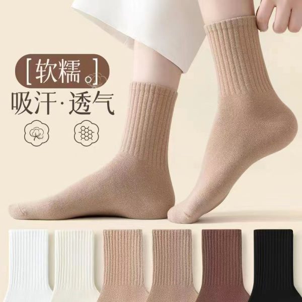 诸暨市袜子女袜春夏款中筒袜子批发is潮女袜无骨高颜值堆堆袜长袜