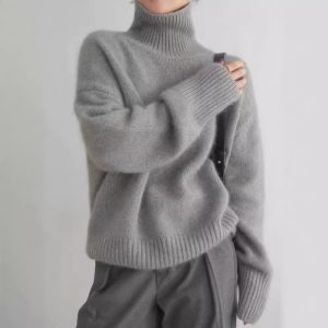 欧货毛衣2025秋冬新款高领宽松百搭针织套头慵懒风内穿外穿打底衫
