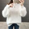 加厚水貂绒套头毛衣女亮片新款秋冬慵懒风学生宽松百搭打底针织衫