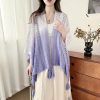 夏季渐变新款针织镂空民族风披肩女外搭旅游高级感斗篷流苏开衫