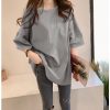 纯色t恤女短袖韩版宽松大码显瘦胖mm中长款学生半袖大版上衣服夏