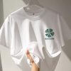 春季新款港风纯棉高级感设计印花短袖T恤女上衣宽松百搭短袖t恤女