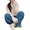 2025新款温柔风韩系上衣慵懒设计感小众女白色针织罩衫长袖针织衫