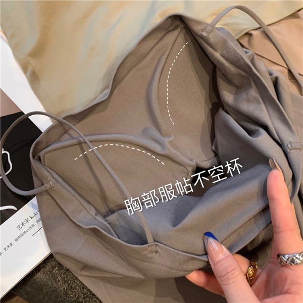 纯色美背抹胸吊带背心女一体固定胸垫内穿外搭吊带裹胸打底背心女
