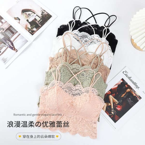 夏季蕾丝裹胸抹胸性感美背吊带背心女无钢圈外穿内搭防走光内衣女