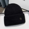 新款M标兔毛毛线帽雪地护耳高端滑雪帽加厚保暖大头围针织帽女冬