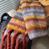 美拉德高级氛围感围巾女冬季2024新款韩版百搭加厚马海毛绒围脖秋
