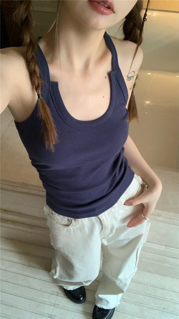 设计感内搭小吊带背心女夏季白色外穿辣妹修身显瘦无袖打底上衣潮