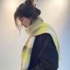 2025新款温柔渐变色毛线围巾女秋冬季保暖百搭韩版彩色针织围脖