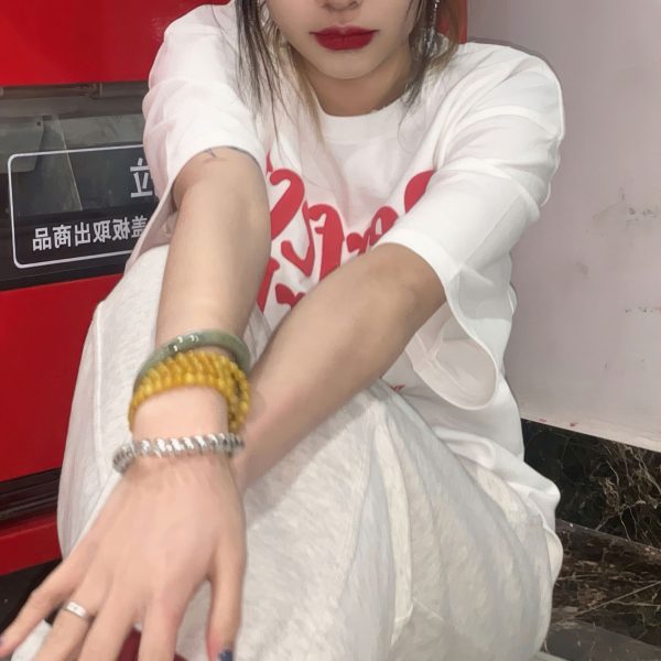 纯棉短袖t恤女宽松韩版原宿风新款字母印花学生体恤ins女装潮