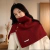 开叉纽扣高领套头披肩女秋冬季百搭保暖防寒外搭装饰针织毛线围巾