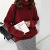 高领毛衣女款高端日韩简约纯色套头打底衫2023早秋高级感针织衫
