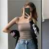 网红纯色吊带背心女外穿上衣带胸垫一体式防下垂内搭聚拢抹胸内衣