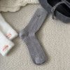 韩版袜子女秋冬拼小波点羊毛袜袜口拼接堆堆袜女甜美保暖中筒女袜