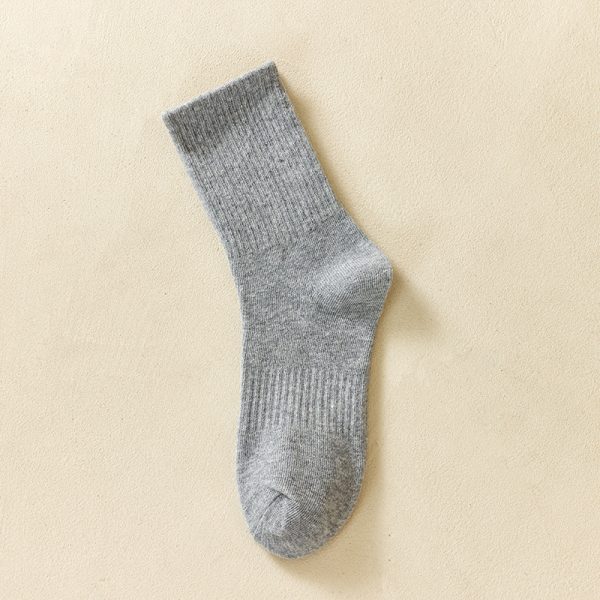 袜子男秋冬中筒袜透气吸汗运动袜黑白纯色中短筒女袜ins潮学生袜
