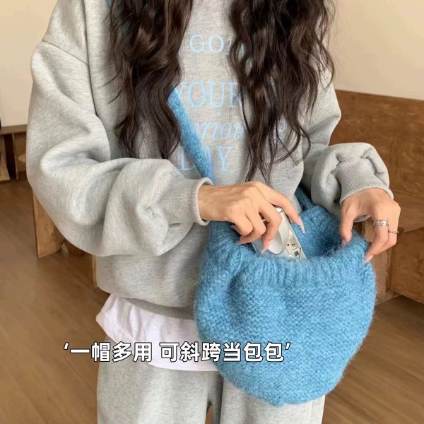 包包帽子女赫本风慵懒绑带堆堆帽甜美2024秋冬新款保暖百搭毛线帽