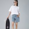 夏季白色纯棉落肩女t恤短袖韩版圆领宽松半袖胖mm显瘦大码女装