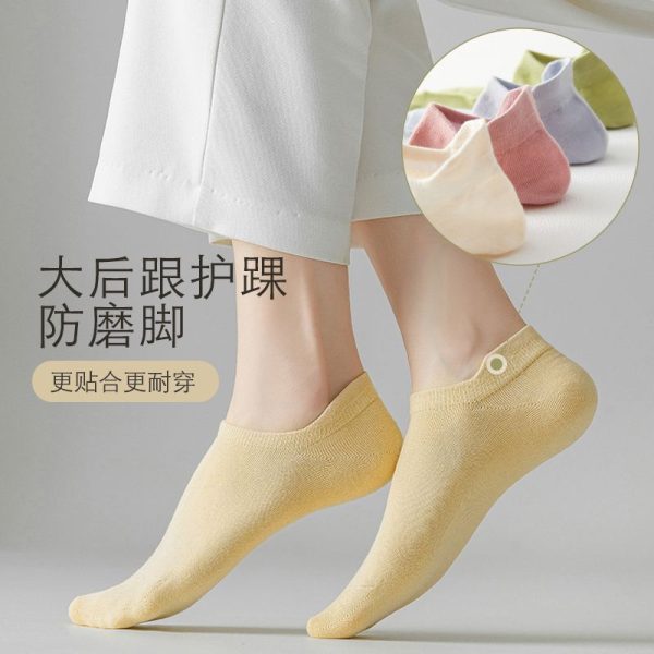 船袜女夏季薄诸暨袜子女批发纯色浅口短袜不掉跟运动短筒休闲袜