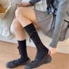 小腿袜女日系jk风绑带蝴蝶结长筒袜春夏百搭甜美少女纯色Lolita袜