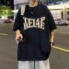 夏季新款短袖宽松t恤男士潮牌休闲半袖潮流体恤打底衫五分袖上衣