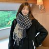 新款围巾男女冬季百搭披肩两用千鸟格子双面韩系加厚保暖围脖批发