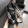 格子围巾女冬季百搭保暖加厚仿羊绒格纹披肩潮轻奢高级感围脖
