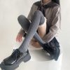 袜子女日系甜美蕾丝花边袜过膝大腿袜复古麻花洛丽塔穿搭小众靴袜