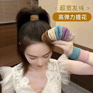 加宽大肠发圈高弹力面膜发绳耐用橡皮筋高级感头绳头饰女扎头发饰