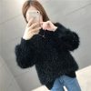 加厚水貂绒套头毛衣女亮片新款秋冬慵懒风学生宽松百搭打底针织衫
