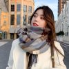 美拉德高级氛围感围巾女冬季2024新款韩版百搭加厚马海毛绒围脖秋