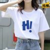 2026夏季新款女装宽松圆领纯棉短袖女t恤休闲上衣打底衫地摊批发