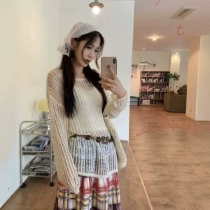 O1CN01qAjUR91Bs32LzpdMq_0-0-cib 外搭罩衫女夏季薄款长款慵懒空调衫高级上衣长袖镂空针织衫