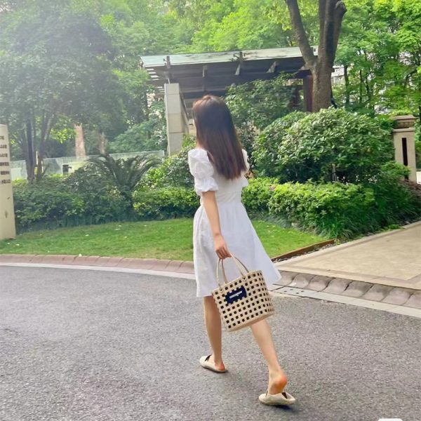 ins网红泰国清迈度假休闲手工包 藤编宝编织女包 菜篮子包手提包