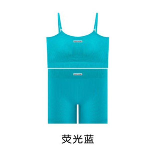 夏季新款锦纶休闲吊带背心套装海绵垫吊带女士背心产地货源批发