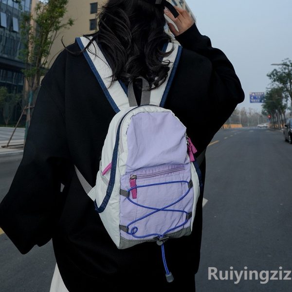 日系小书包女2024新款ins风可爱抽绳迷你休闲包旅行轻便双肩包女