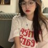 韩版印花短袖t恤女春夏季新款原宿风百搭纯棉半袖T恤上衣货源批发