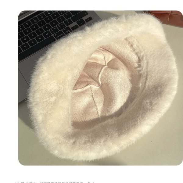 网红毛绒渔夫帽秋冬季保暖加绒加厚帽子显脸小百搭时尚毛毛帽子女